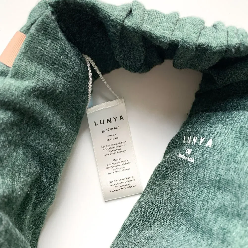 Lunya Sleep Mask Cotton Blend Green Machine Washable New NWOT